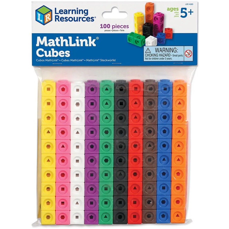 Learning Resources MathLink Cubes (Set of 100) - Skill Learning: Mathematics, Stacking, Counting, Grouping, Geometry, Visual, Tactile Discrimination, Measurement, Addition, Subtraction, Graphing, ... - 100 Pieces - Geometry - LRN4285