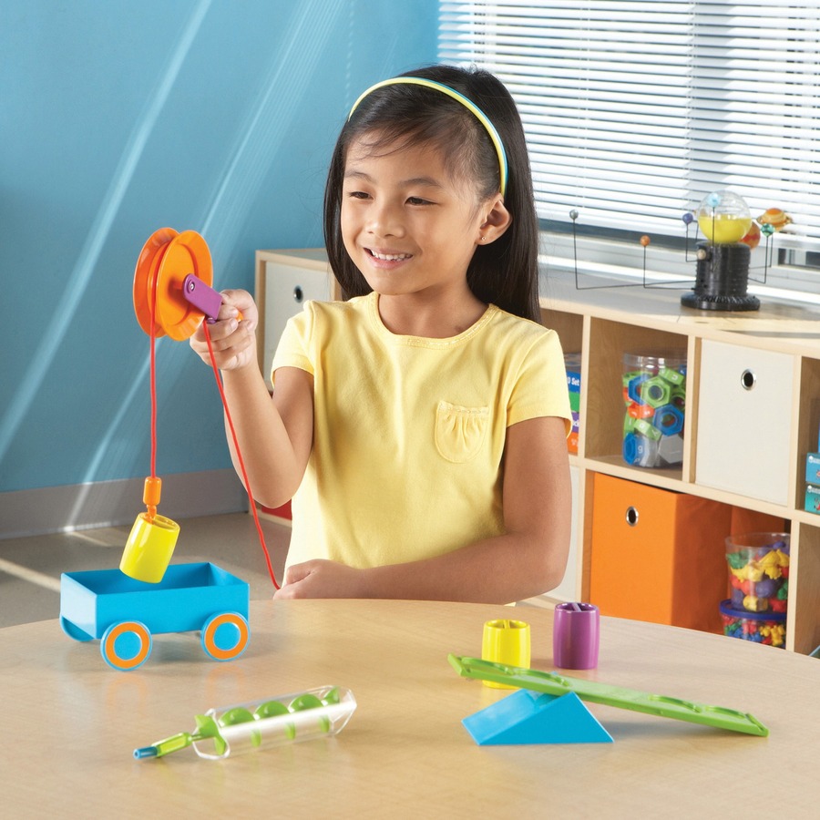 Learning Resources STEM Simple Machines Activity Set - Skill Learning: Engineering & Construction, STEM, Exploration, Science Experiment, Problem Solving - 19 Pieces - Physical Science - LRN2824
