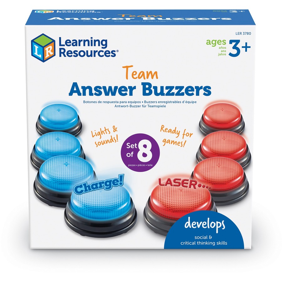 Learning Resources Team Answer Buzzers - Skill Learning: Game, Sound, Social Skills - 3+ - 8 / Set - Classroom Helpers - LRN3780