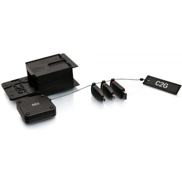 C2G HDMI adapter ring Crestron box insert in black for conference room table boxes — alternate view 2