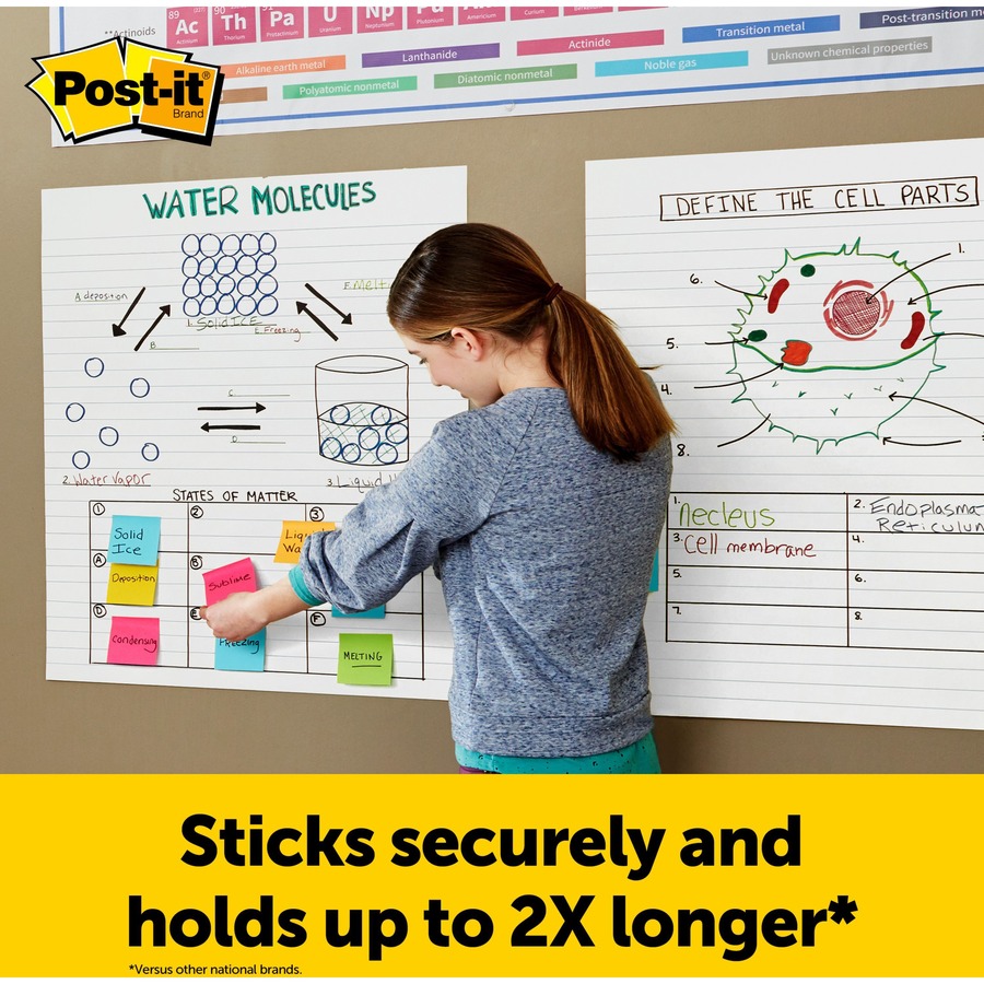 Post-it® Super Sticky Easel Pad - 30 Sheets - Ruled25" x 30" - Self-stick, Resist Bleed-through, Handle, Sturdy Backcard, Universal Slot, Repositionable, Adhesive Backing - 1 / Pack