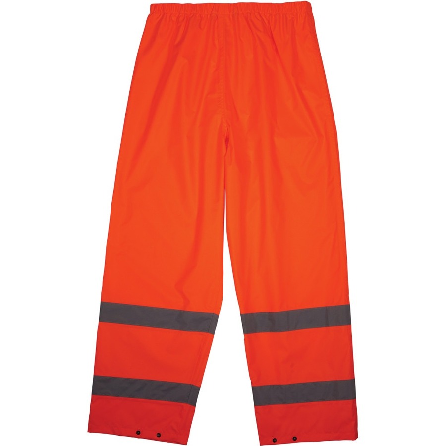GloWear 8916 Lightweight Hi-Vis Rain Pants - Class E - For Rain Protection - Large (L) Size - Orange - Polyurethane, 150D Oxford Polyester