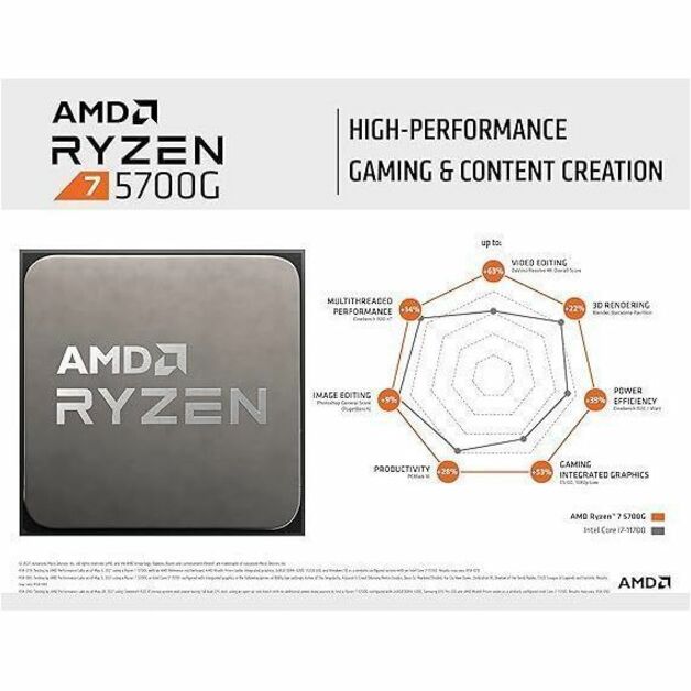 Refurbished: AMD Ryzen 7 5700G - Ryzen 7 5000 G-Series Cezanne