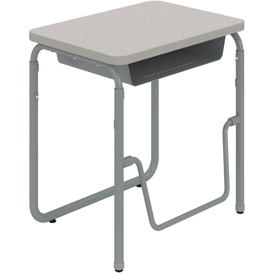 Safco AlphaBetter 1224GR Student Desk - Gray Nebula Rectangle Top - 200 lb Capacity - Adjustable Height - 29" to 43" Adjustment - 27.75" Table Top Width x 19.75" Table Top Depth x 1.20" Table Top Thickness - 43" Height - Assembly Required - High Pressure 