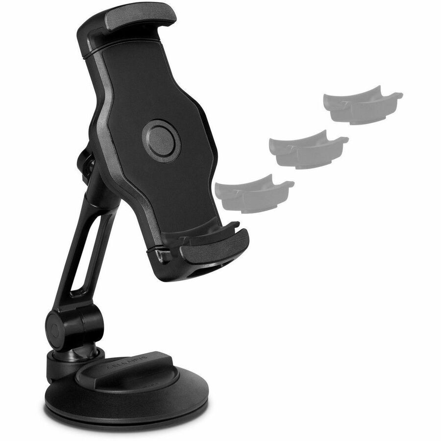 CELLAIRIS Aluminum Wind/Dash Mount (MPN 11-0200055) showing aluminum head holding a smartphone on a car dashboard — alternate view 2