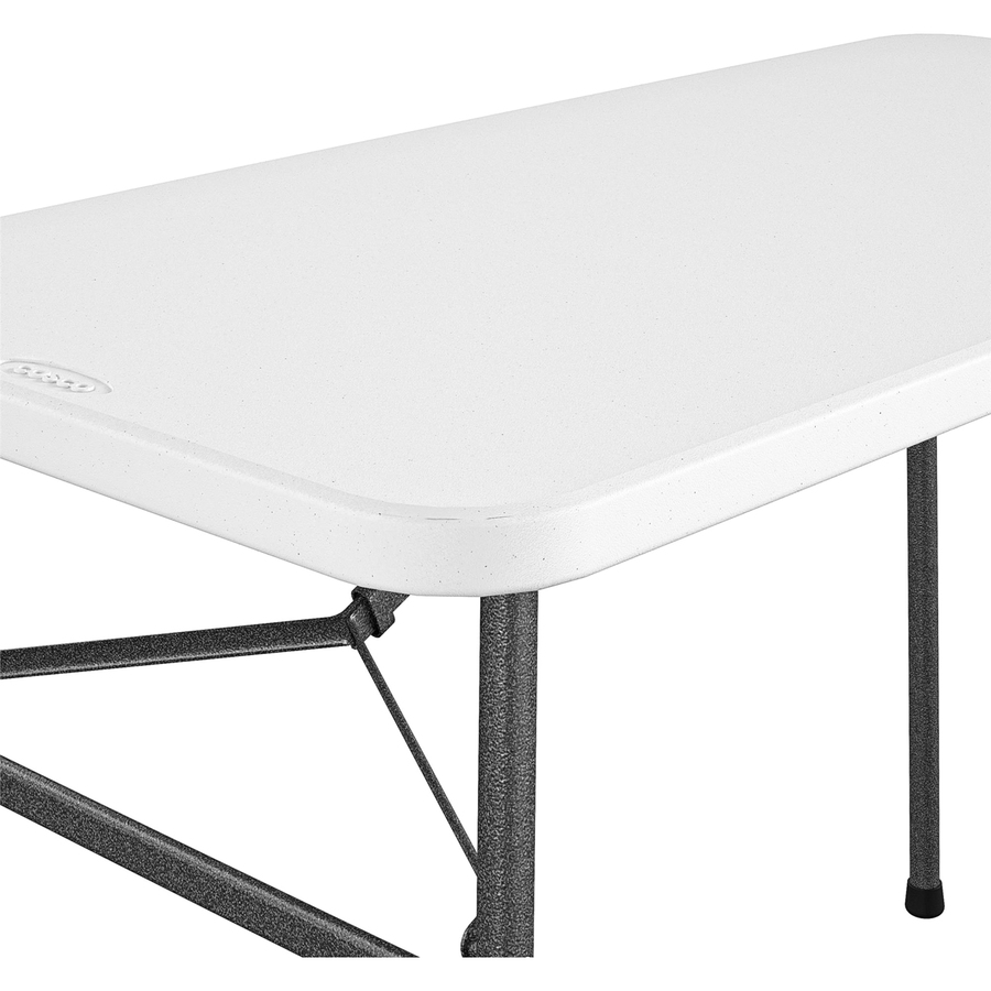 Cosco Straight Folding Utility Table - Rectangle Top - Four Leg Base - 4 Legs - 200 lb Capacity x 48" Table Top Width x 24" Table Top Depth - 29.25" Height - White - 1 Each
