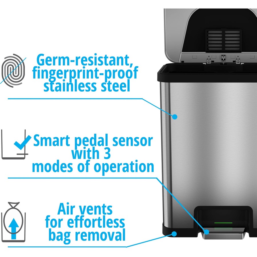 15 Gallons Aluminum Motion Sensor Trash Can