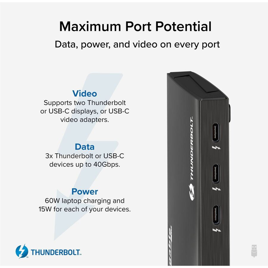 Plugable Thunderbolt 4 Hub, 4-in-1 Pure USB-C Design, Includes USB-C to 4K  HDMI Adapter, 60W Laptop Charging, Compatible with Mac and Windows Laptops