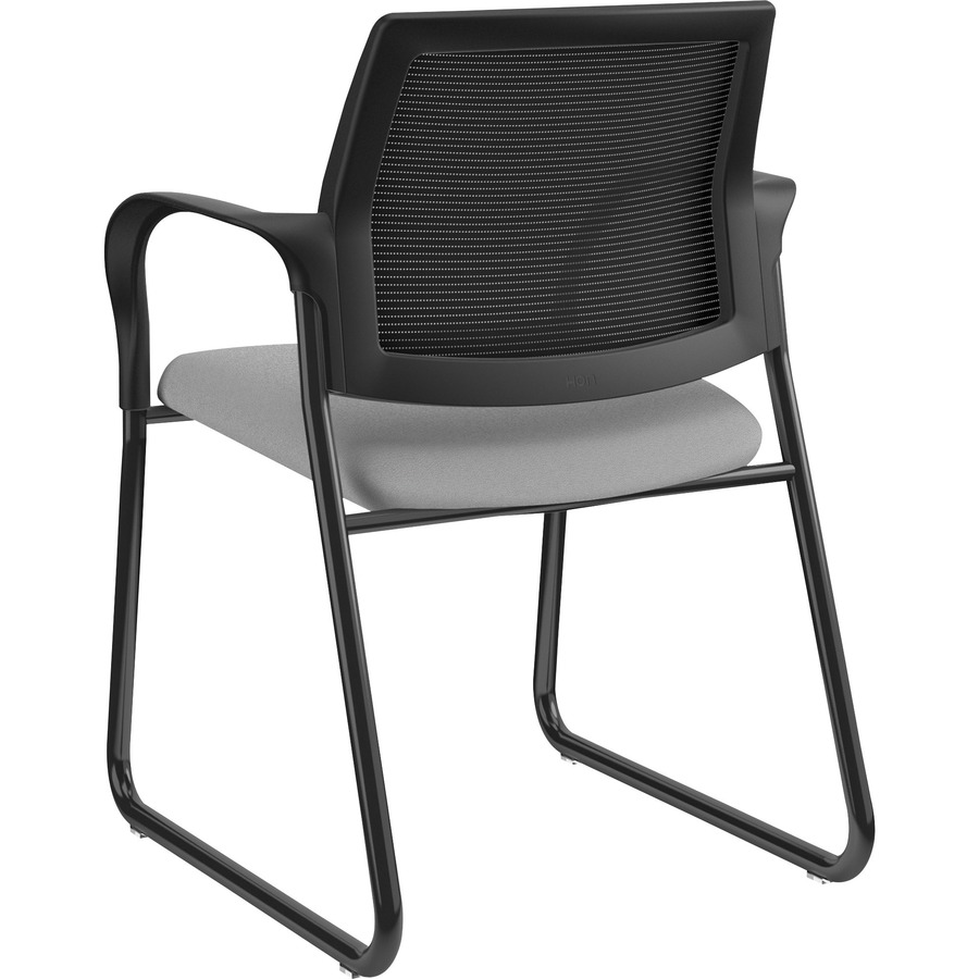 HON Ignition Chair - Frost Fabric Seat - Black Mesh Back - Black Steel Frame - Sled Base - Frost - Armrest