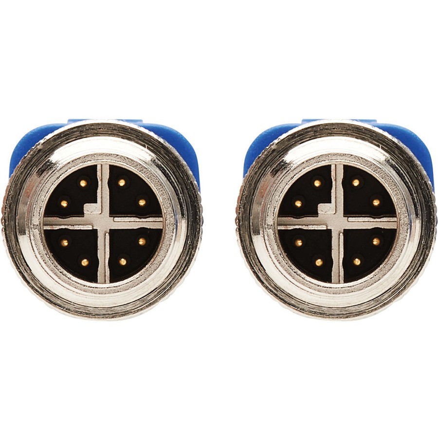 Eaton Tripp Lite Series M12 X-Code Cat6 1G UTP CMR-LP Ethernet Cable (M/M), IP68, PoE, Blue, 10 m (32.8 ft.), TAA