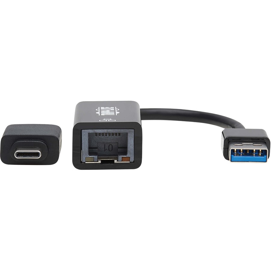 Tripp Lite by Eaton USB-C USB-A to RJ45 Gigabit Ethernet Network Adapter (2xM/F) USB 3.2 Gen 1 Black