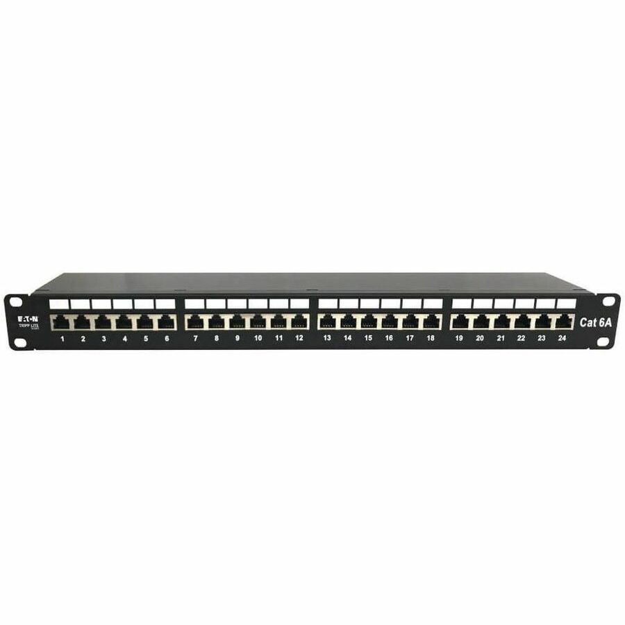 Eaton Tripp Lite Series 24-Port Cat6a Shielded Patch Panel - 10 Gbps, STP, 110 Punch Down, RJ45, 1U, TAA