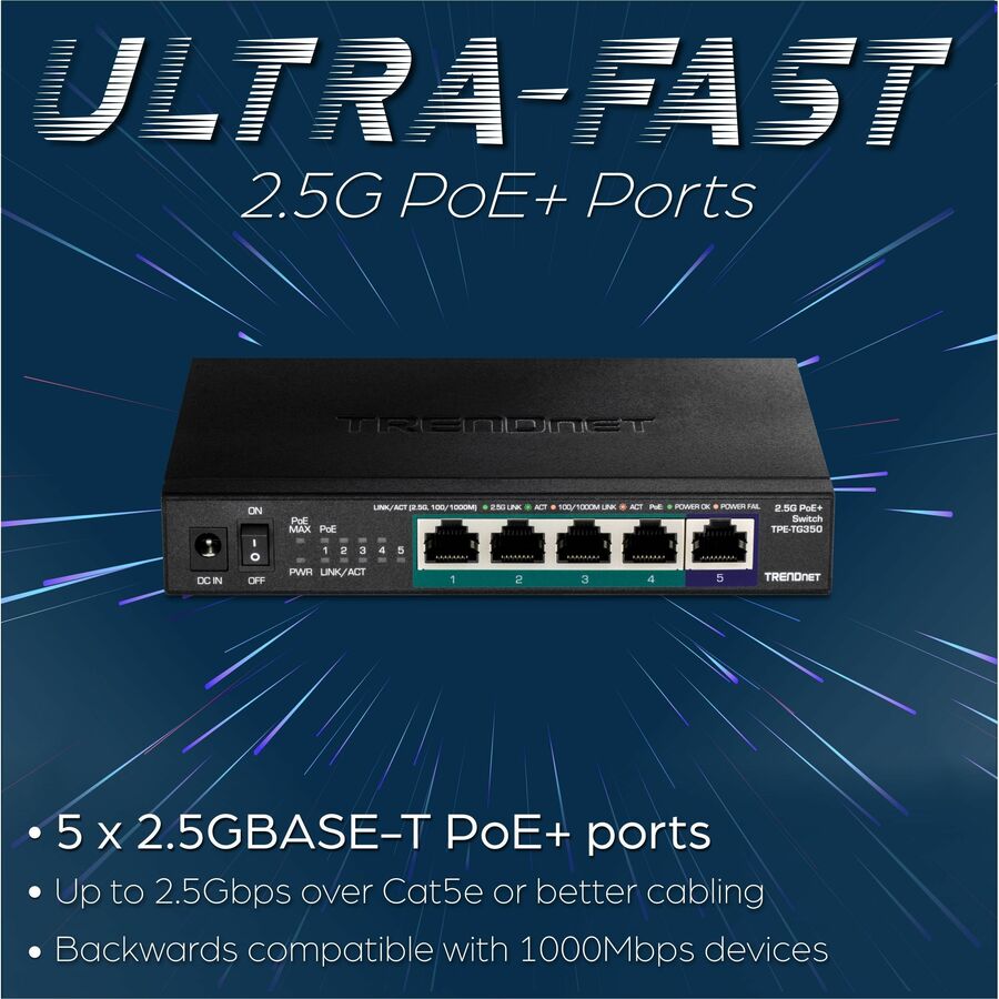 Switch gigabit PoE+ de 16 puertos - TRENDnet TPE-TG160H