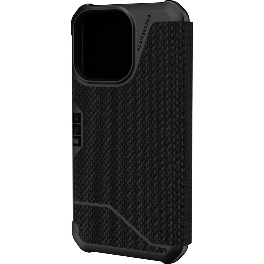 Urban Armor Gear Metropolis Rugged Carrying Case (Folio) Apple iPhone 13 Pro Smartphone - Kevlar Black