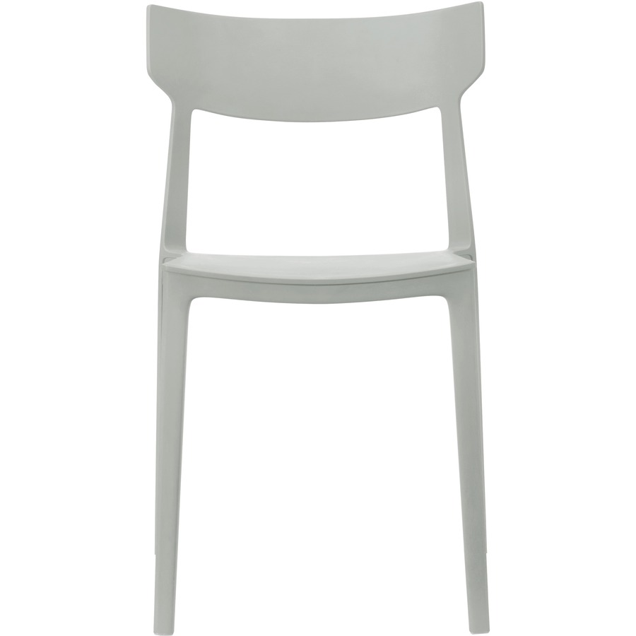 Offices To Go Kylie Stacking Chair Plastic Grey - Four-legged Base - Gray - Plastic - 1 Each - Folding/Stacking Chairs & Carts - GLBOTG11355G
