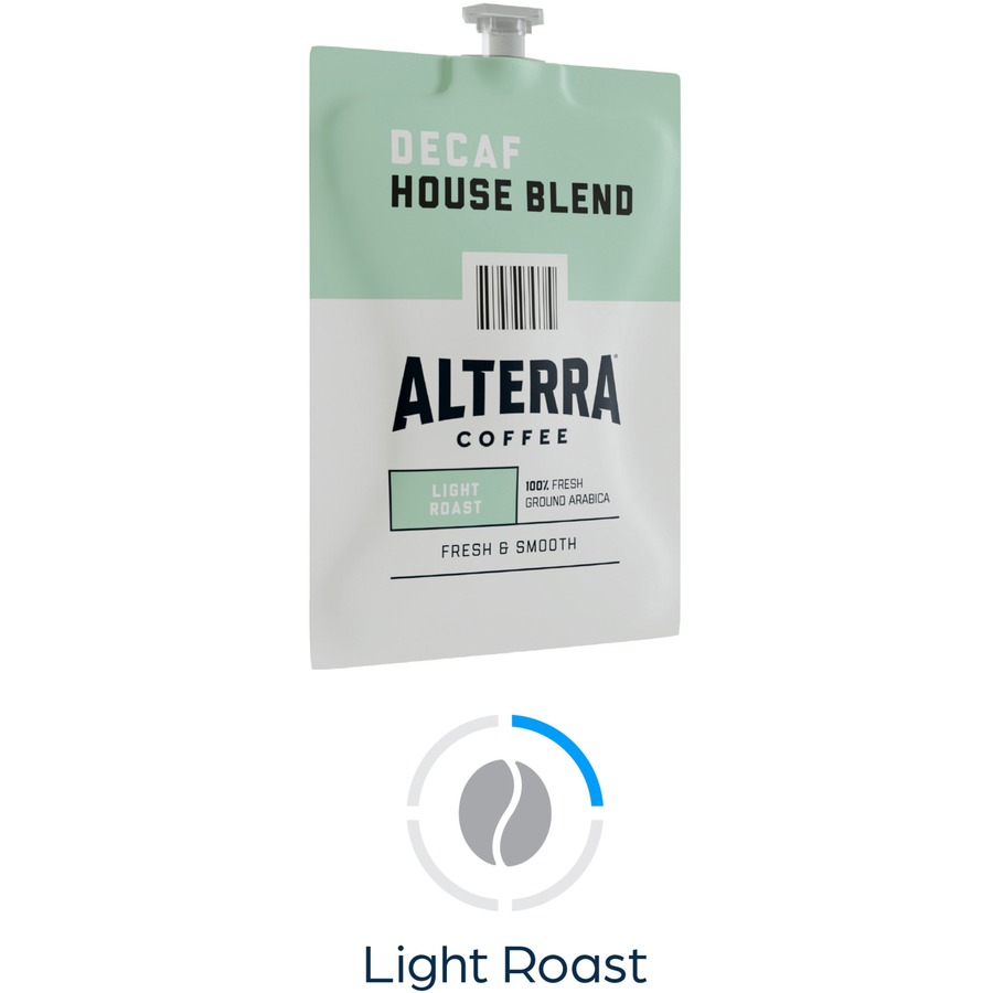 Alterra Freshpack Decaf House Blend Coffee - Compatible with Flavia Aroma, Flavia Barista, FLAVIA Creation 600, Flavia Creation 500, Flavia Creation 200, Flavia Creation 150, Flavia Creation 300 - Light - 100 Each