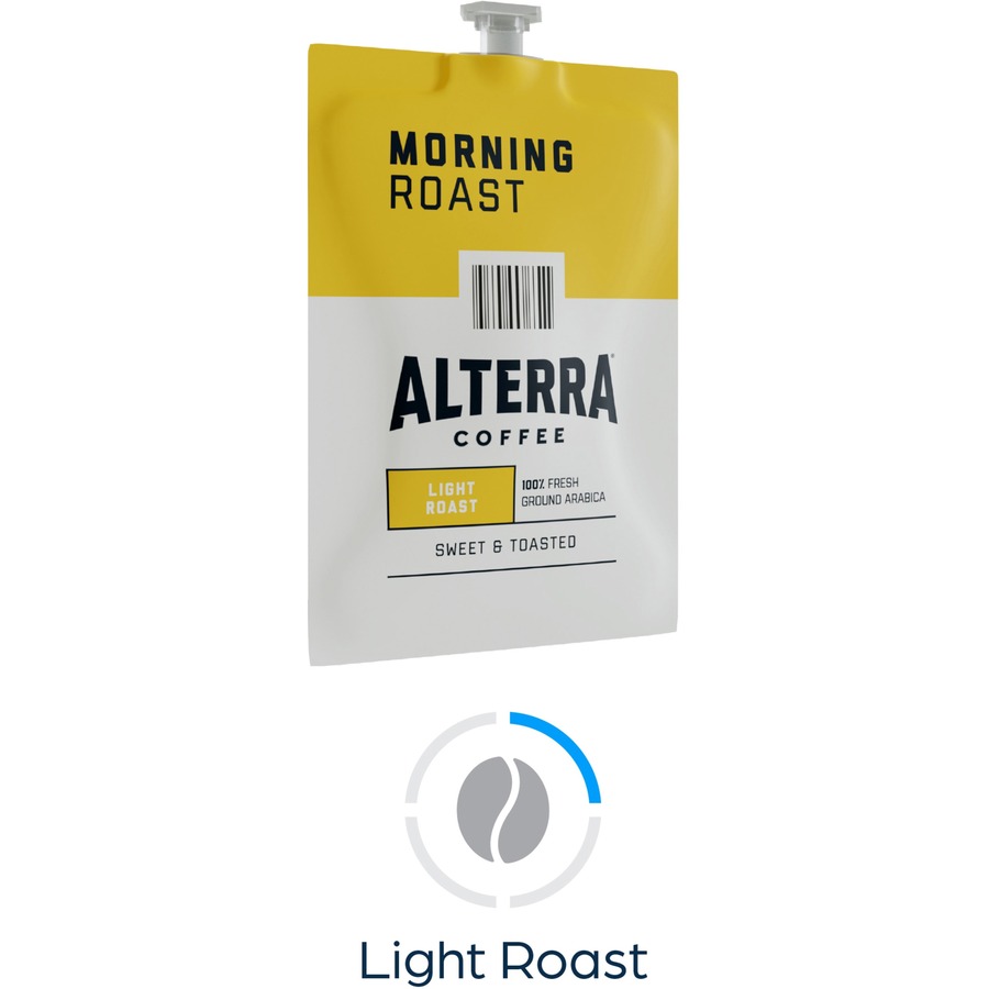 Alterra Freshpack Morning Roast Coffee - Compatible with Flavia Aroma, Flavia Barista, FLAVIA Creation 600, Flavia Creation 500, Flavia Creation 200, Flavia Creation 150, Flavia Creation 300 - Light/Smooth - 100 / Carton