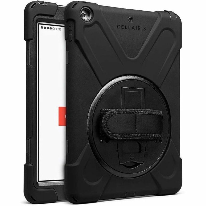 Rugged black iPad 10.2-inch case for Gen 7, 8, and 9 with keyboard support and hand strap — alternate view 2