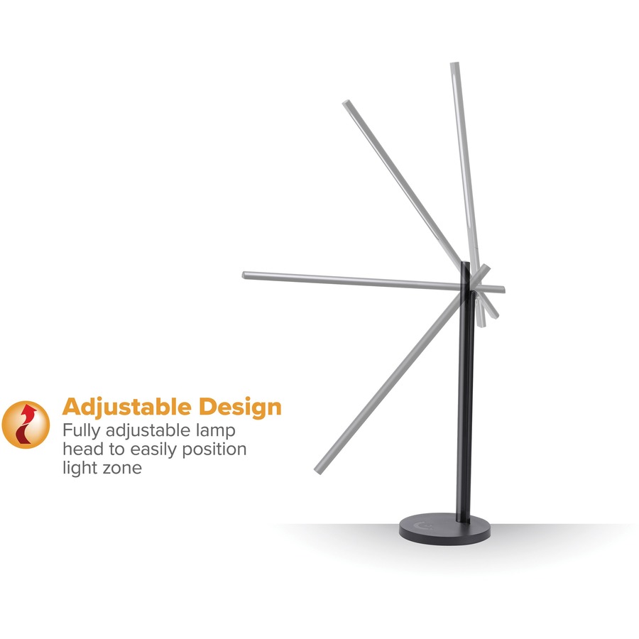 Bostitch Minimalist Tunable LED Desk Lamp Black - 19" (482.60 mm) Height - 6 W LED Bulb - Flicker-free, Dimmable, Adjustable - 300 lm Lumens - Desk Mountable - Black - for Desk - Lamps - BOSVLED1826BLKBOS