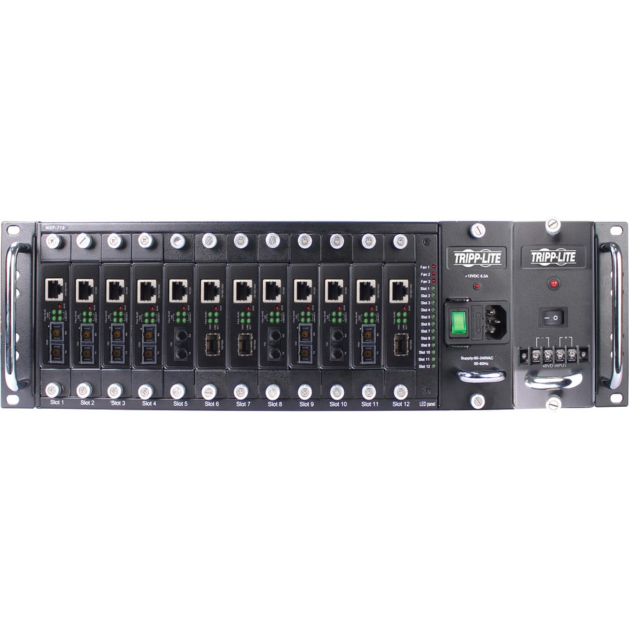 Tripp Lite by Eaton 12-Slot Media Converter Chassis for Select N784-H and N785-H Models, 3U Rack Mount