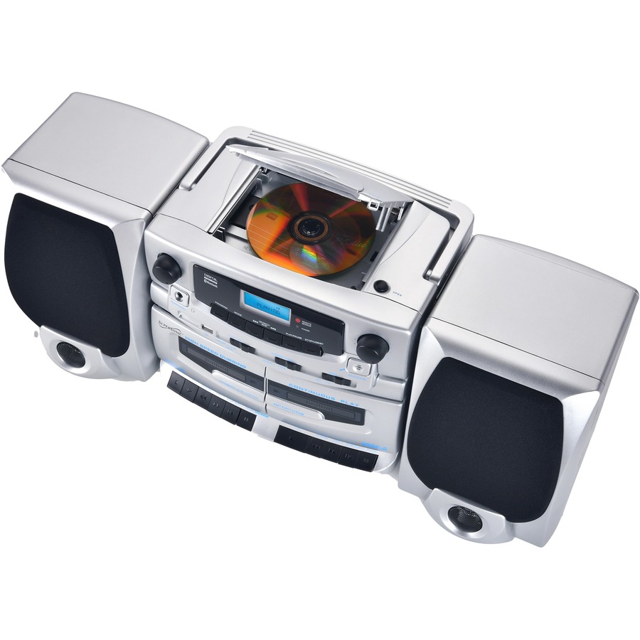 SUPERSONIC SC-2121BT Bluetooth audio system with CD player, cassette deck, AM/FM radio, USB input, and detachable speakers — alternate view 2