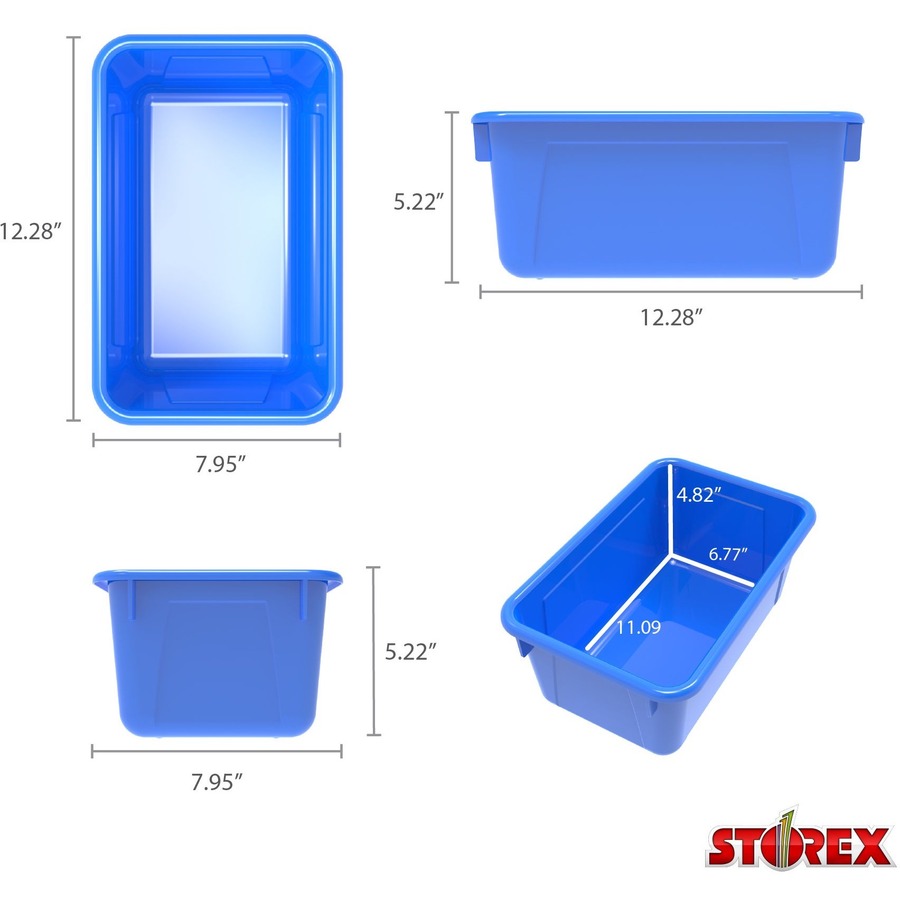 Storex Storage Bin - Cover - Blue - 1 Each = STX62735U05C