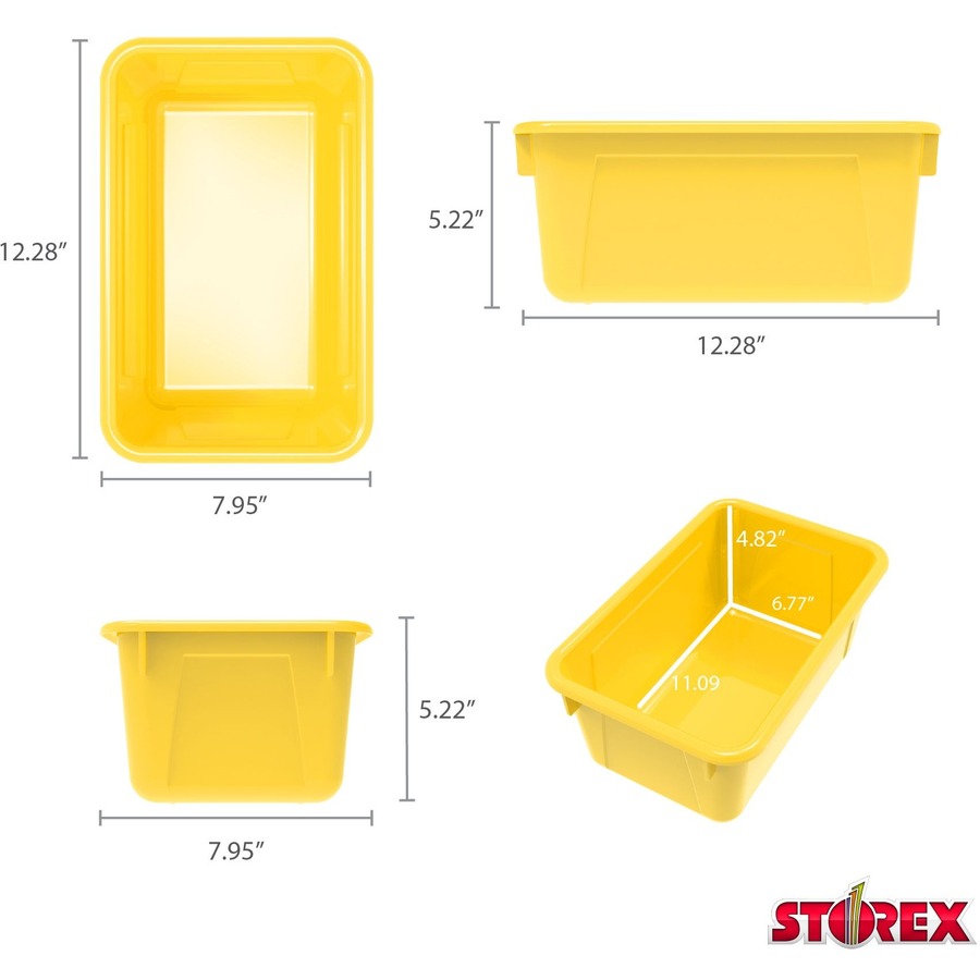 Storex Storage Bin - Cover - Yellow - 1 Each = STX62738U05C