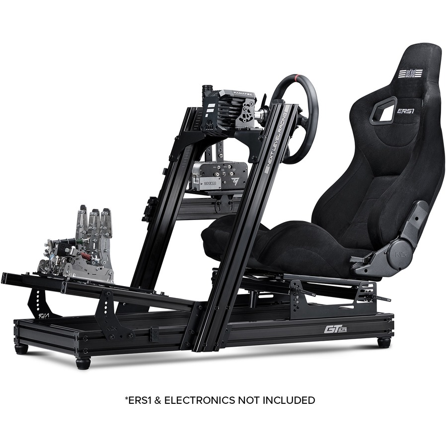 Next Level Racing GTElite Racing Simulator Cockpit- Front & Side Mount Edition - Carbon, Steel