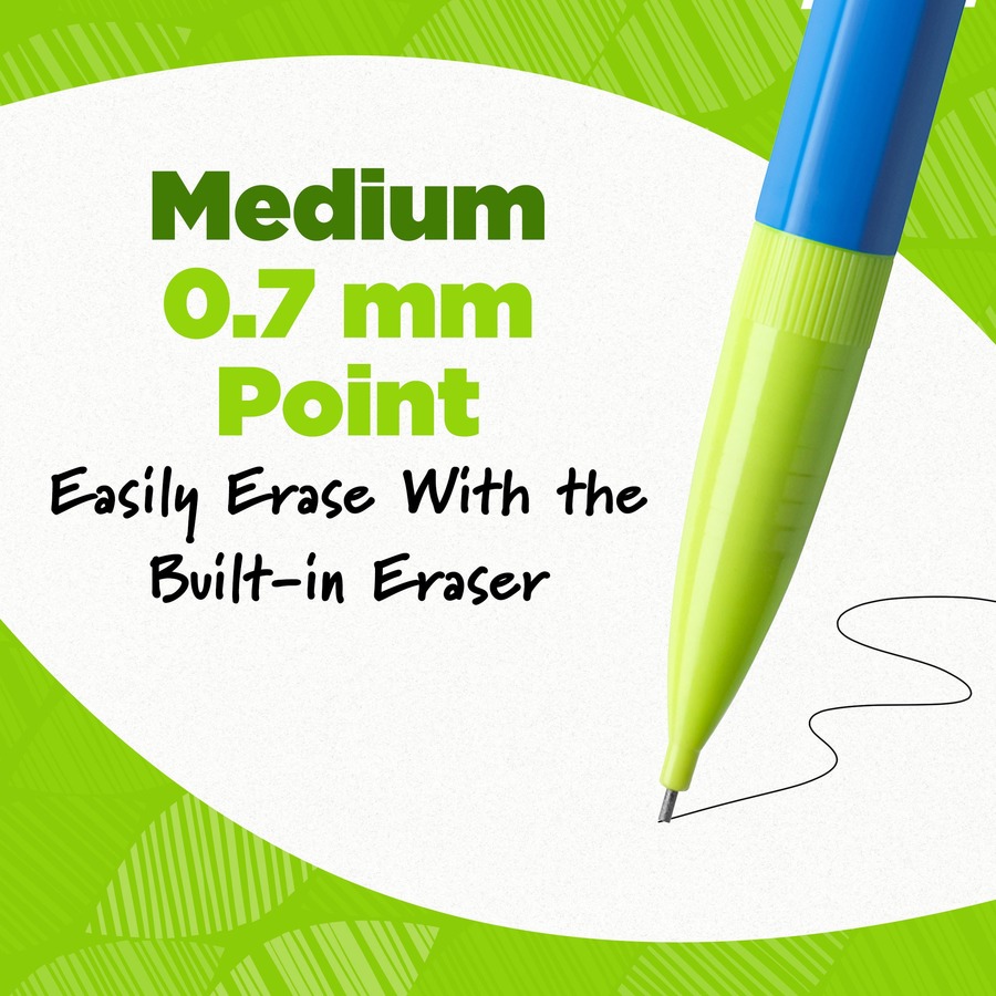 BIC Ecolutions Xtra Life Mechanical Pencil - #2 Lead - 0.7 mm Lead Diameter - Black Lead - Assorted Barrel - 12 / Pack