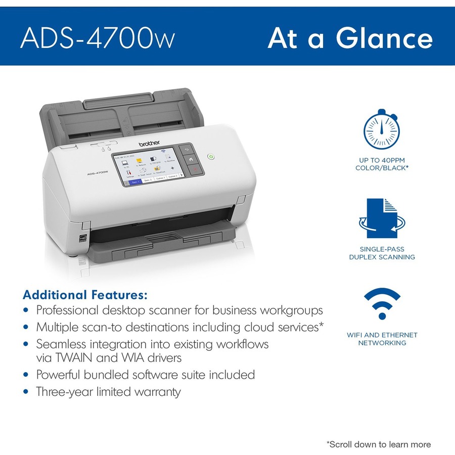 Brother Professional Desktop Scanner ADS-4700W