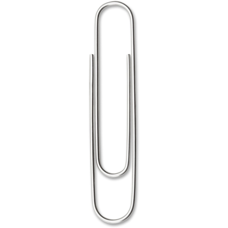 ACCO Economy Jumbo Smooth Paper Clips - Jumbo - No. 1 - 20 Sheet Capacity - Galvanized, Corrosion Resistant - 100 / Box - Silver - Metal, Zinc Plated = ACC72580