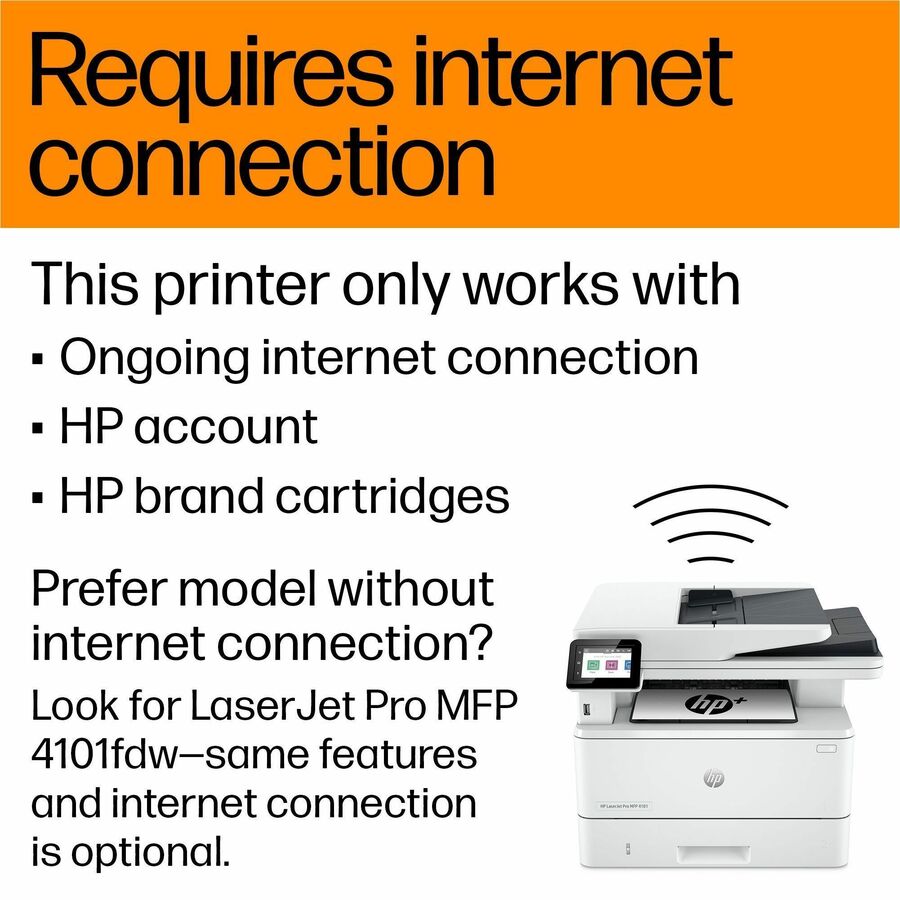 HP LaserJet Pro 4101fdwe Wireless Laser Multifunction Printer - Monochrome