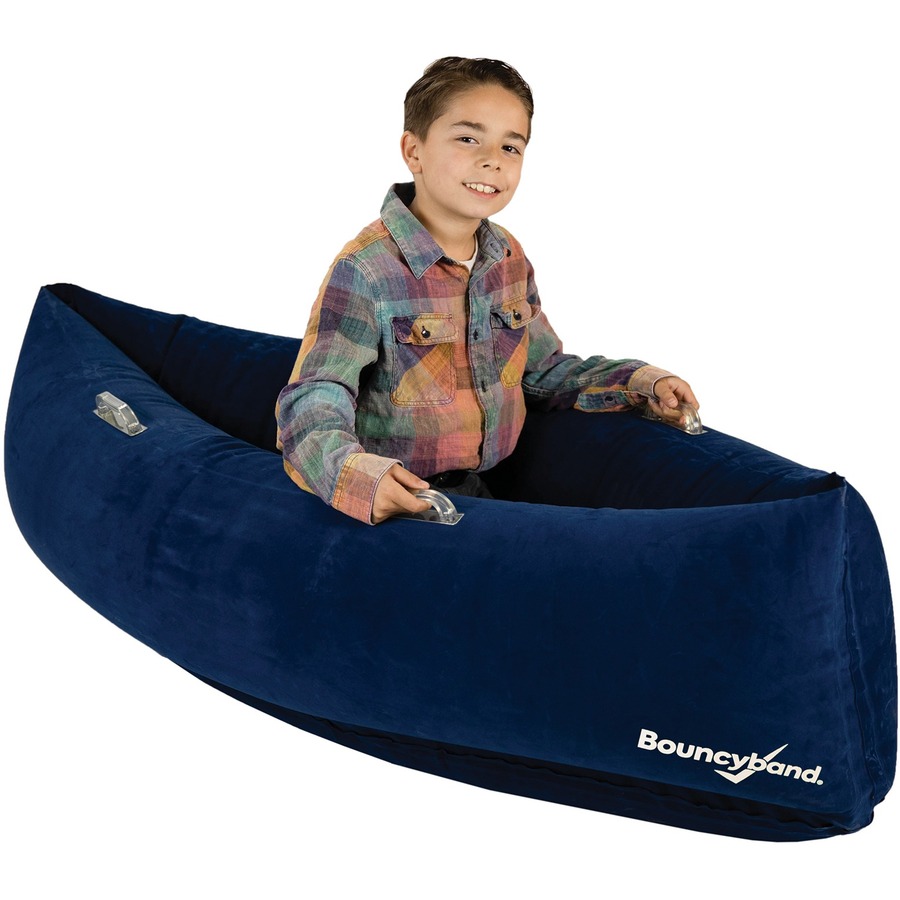 Bouncyband Comfy Hugging Peapod Medium 60" for Elementary/Middle School Kids - Each - Dark Blue - Vinyl - Proprioceptive Input-Blankets, Vests - BBAPD60BU