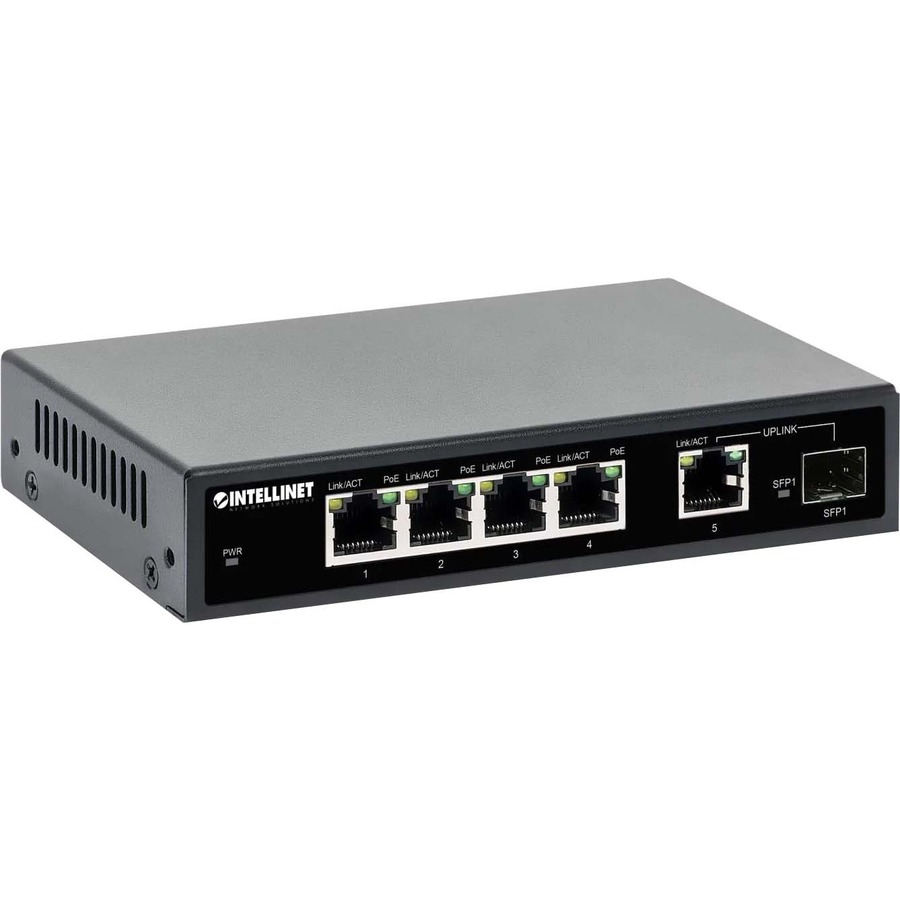 Intellinet 5-Port Gigabit Ethernet PoE+ Switch with SFP Port