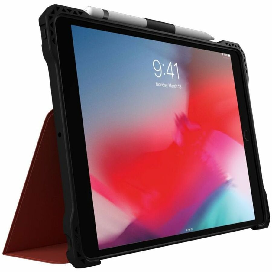Red wipeable folio case for iPad 9 10.2 in by MAX CASES — alternate view 2