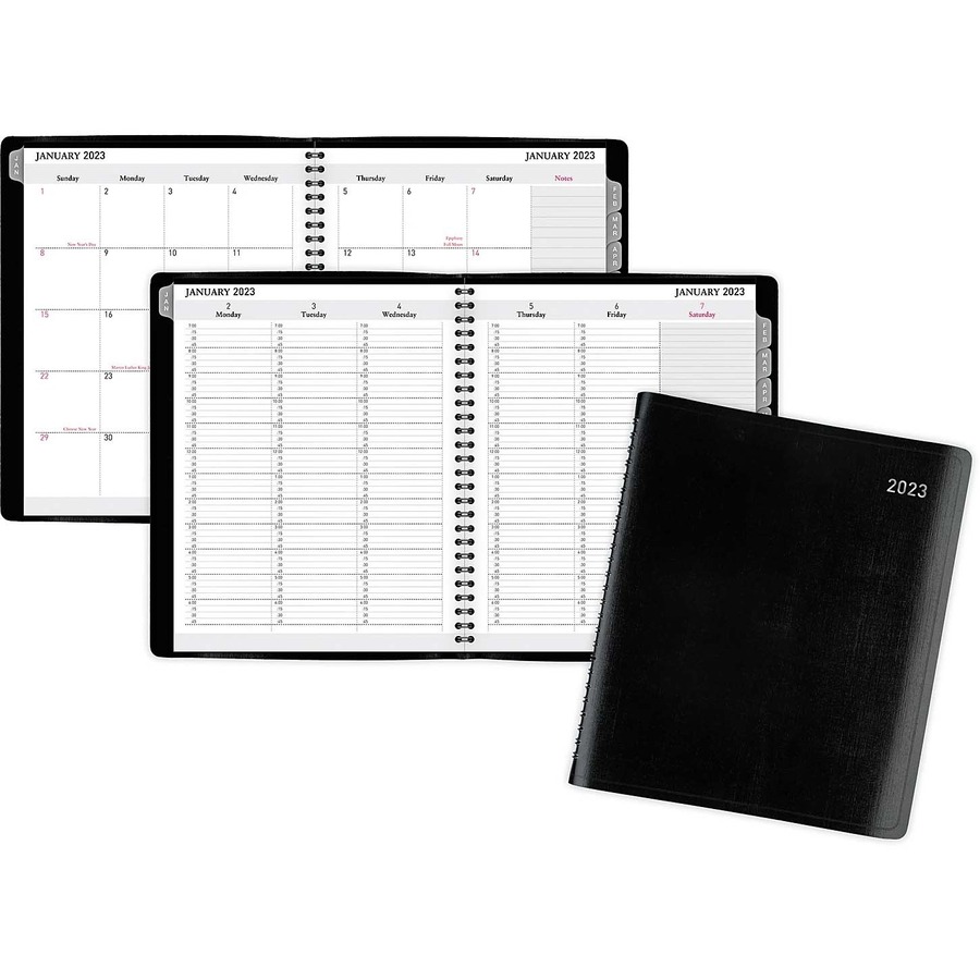 Office Depot?? Brand Weekly/Monthly Planner, 7" x 9", Black, January To