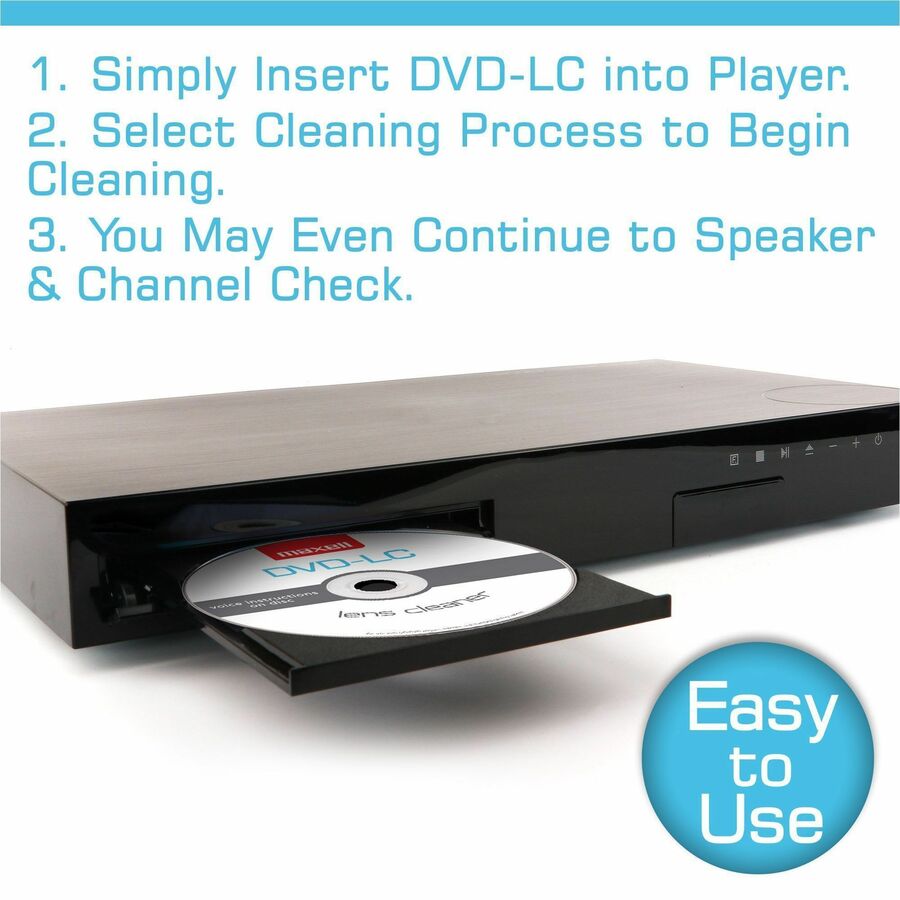 Maxell DVD-LC DVD Lens Cleaner - For Blu-ray Disc Player, DVD Player - Easy to Use - 1 Each