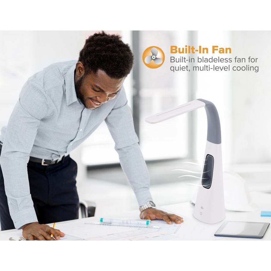 Picture of Bostitch LED Desk Lamp with Bladeless Fan, Green