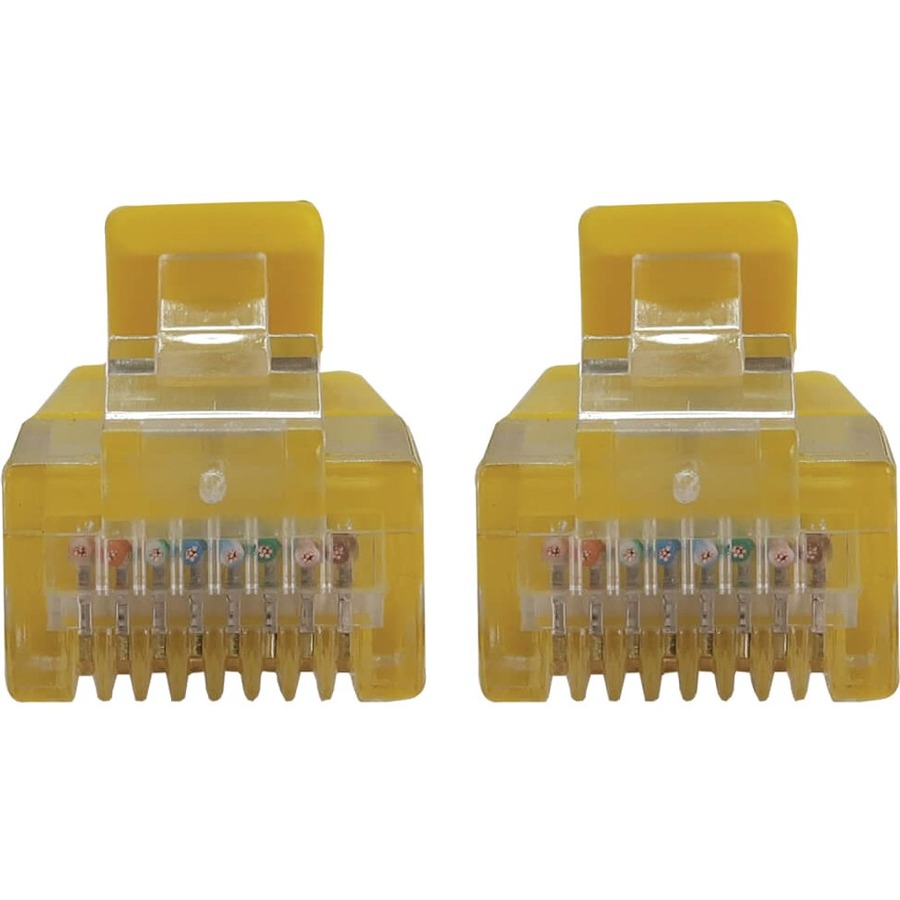 Eaton Tripp Lite Series Cat6a 10G Snagless Molded Slim UTP Ethernet Cable (RJ45 M/M), PoE, Yellow, 1 ft. (0.3 m)