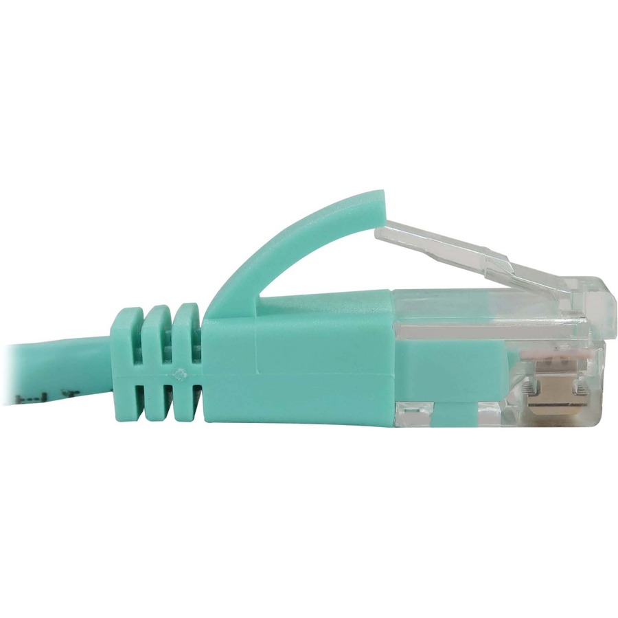 Eaton Tripp Lite Series Cat6a 10G Snagless Molded Slim UTP Ethernet Cable (RJ45 M/M), PoE, Aqua, 15 ft. (4.6 m)
