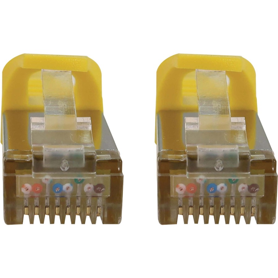 Eaton Tripp Lite Series Cat6a 10G Snagless Shielded Slim STP Ethernet Cable (RJ45 M/M), PoE, Yellow, 7 ft. (2.1 m)