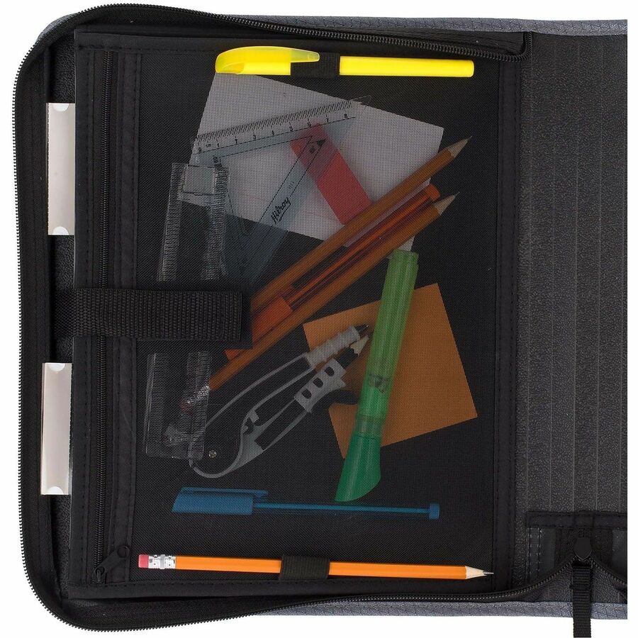 Mead Zipper Binder - 500 Sheet Capacity - 3 Ring - Fastener: Ring - Pocket: 3 - Multi-colored - Zipper Closure, Wear Resistant, Tear Resistant, Durable, Expandable - 1 Each - Kennedy Office