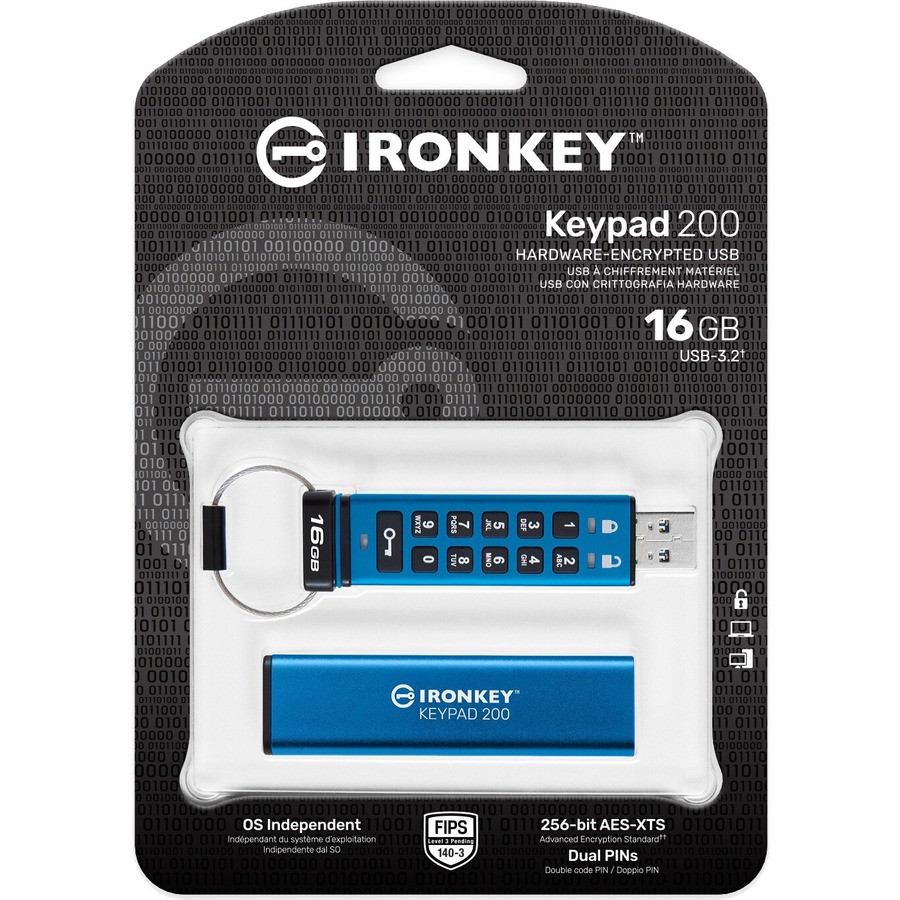 IronKey Keypad 200 16GB USB 3.2 (Gen 1) Type A Flash Drive