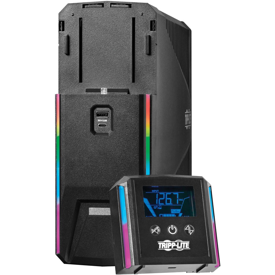 Tripp Lite by Eaton UPS 1500VA 900W 120V Pure Sine Wave Gaming UPS Battery Backup - LCD, AVR, RGB LEDs, USB Charging, Power Saving