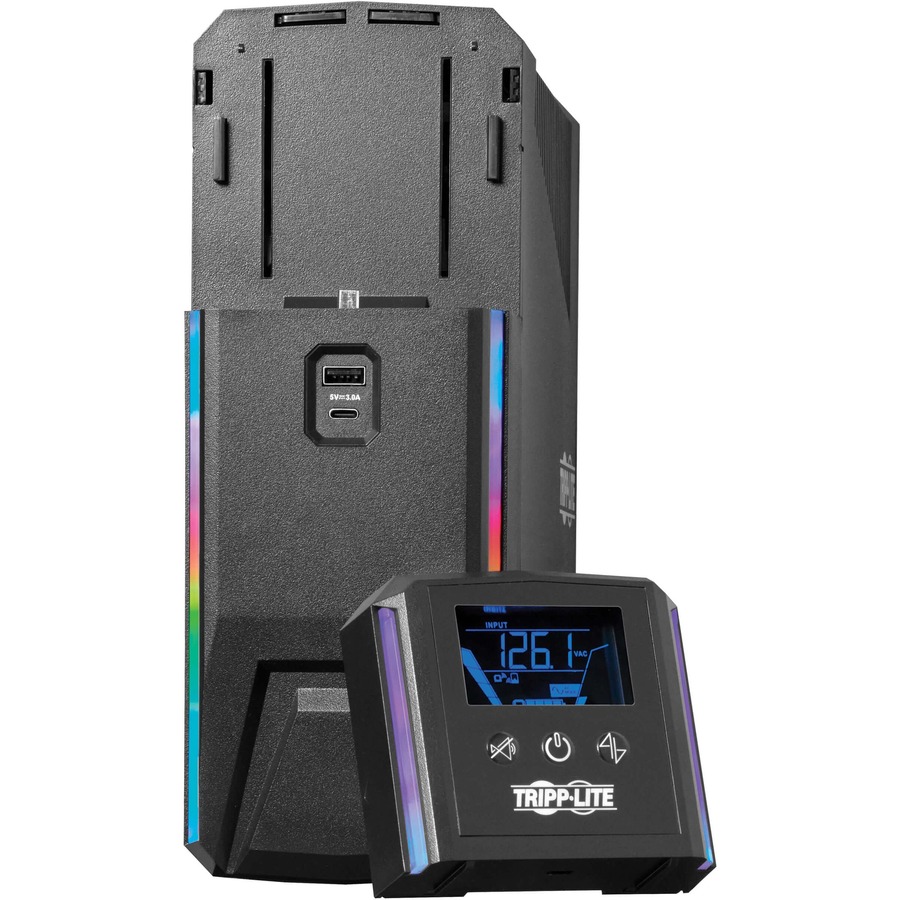 Tripp Lite by Eaton UPS 1000VA 600W 120V Pure Sine Wave Gaming UPS Battery Backup - LCD, AVR, RGB LEDs, USB Charging, Power Saving