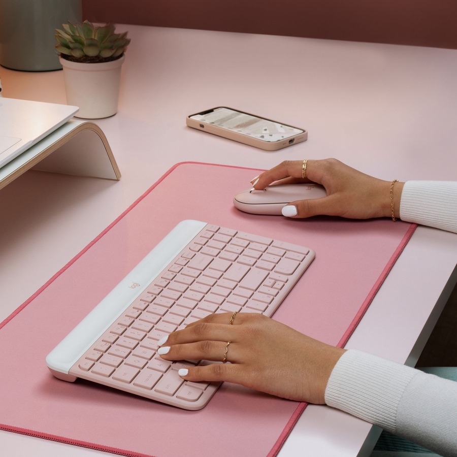 Logitech Slim Wireless Keyboard and Mouse Combo MK470 (Rose)