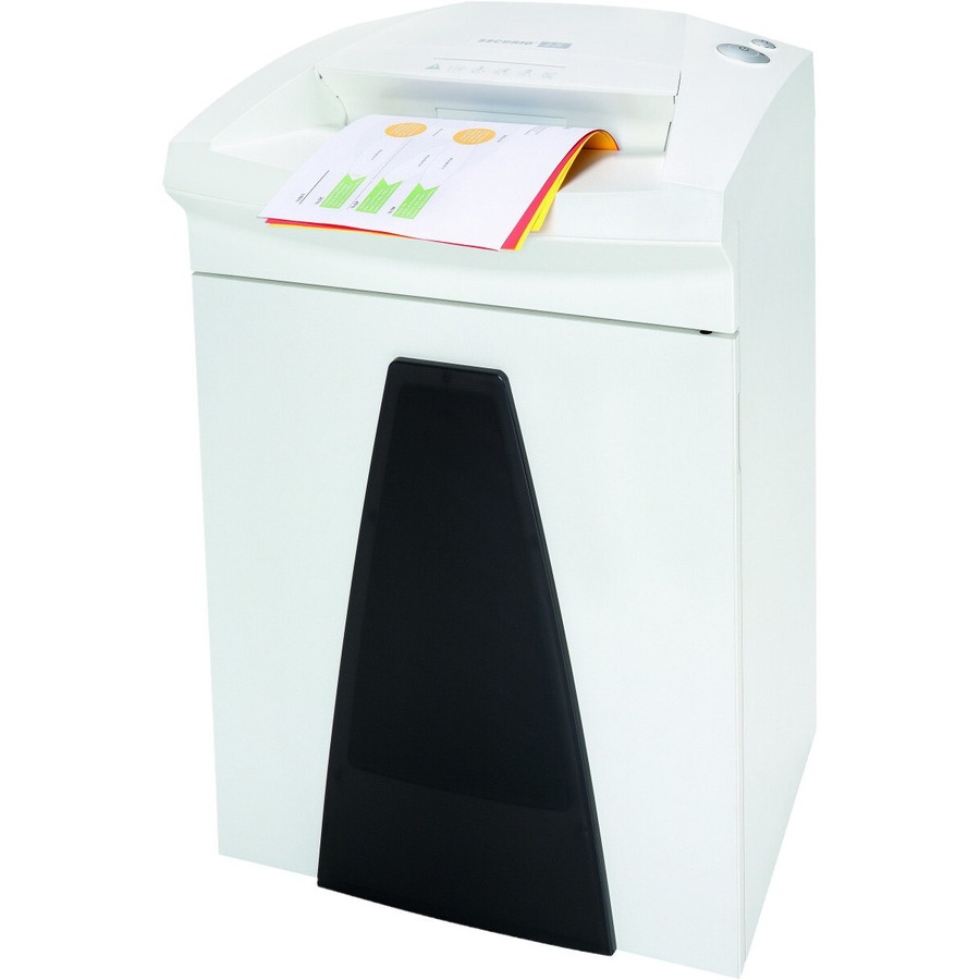 HSM SECURIO B26 - 3/16" x 1 1/8" - Continuous Shredder - Particle Cut - 16 Per Pass - for shredding Paper, Paper Clip, Staples, CD, DVD, Credit Card - 0.188" x 1.125" Shred Size - P-4/O-3/T-4/E-3/F-1 - 12.20" Throat - 14.50 gal Wastebin Capacity - White