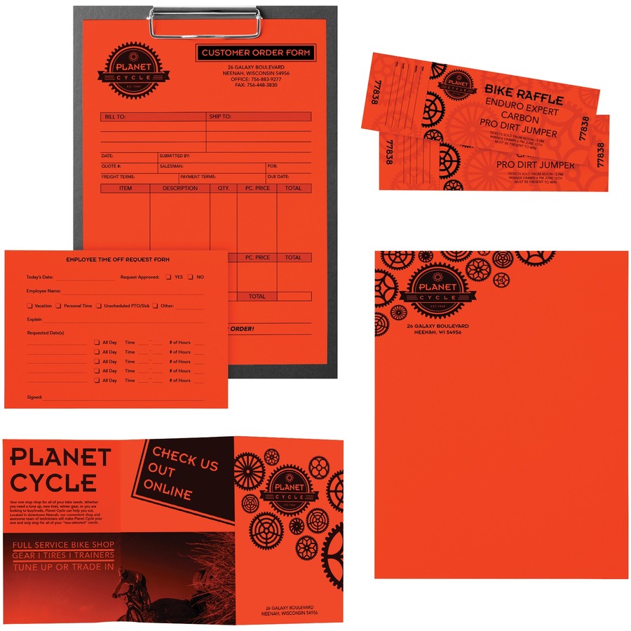 Astrobrights Laser, Inkjet Colored Paper - Orbit Orange - 30% - Letter - 8 1/2" x 11" - 24 lb Basis Weight - 500 / Ream - FSC, Green Seal - Copy & Multi-Use Coloured Paper - NEE22561