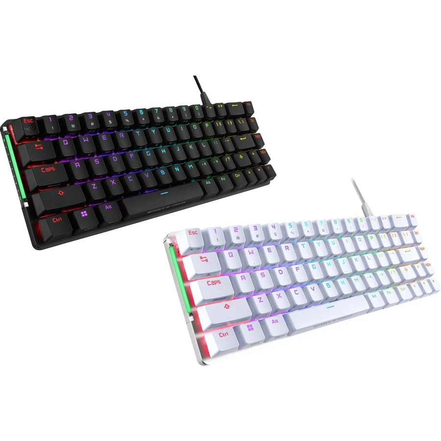 ASUS ROG Falchion Ace NXRD WHT 65% wired RGB mechanical gaming keyboard with white finish — alternate view 2