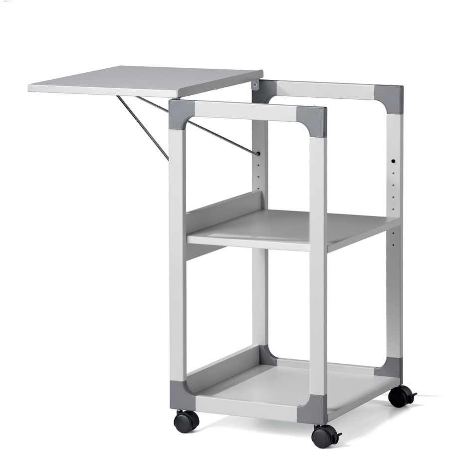 DURABLE System Overhead/Beamer Trolley - 3 x Shelf(ves) - 34.7" Height x 20" Width x 17" Depth - Metal, Plastic, Fiberglass, Resin, Steel - Gray
